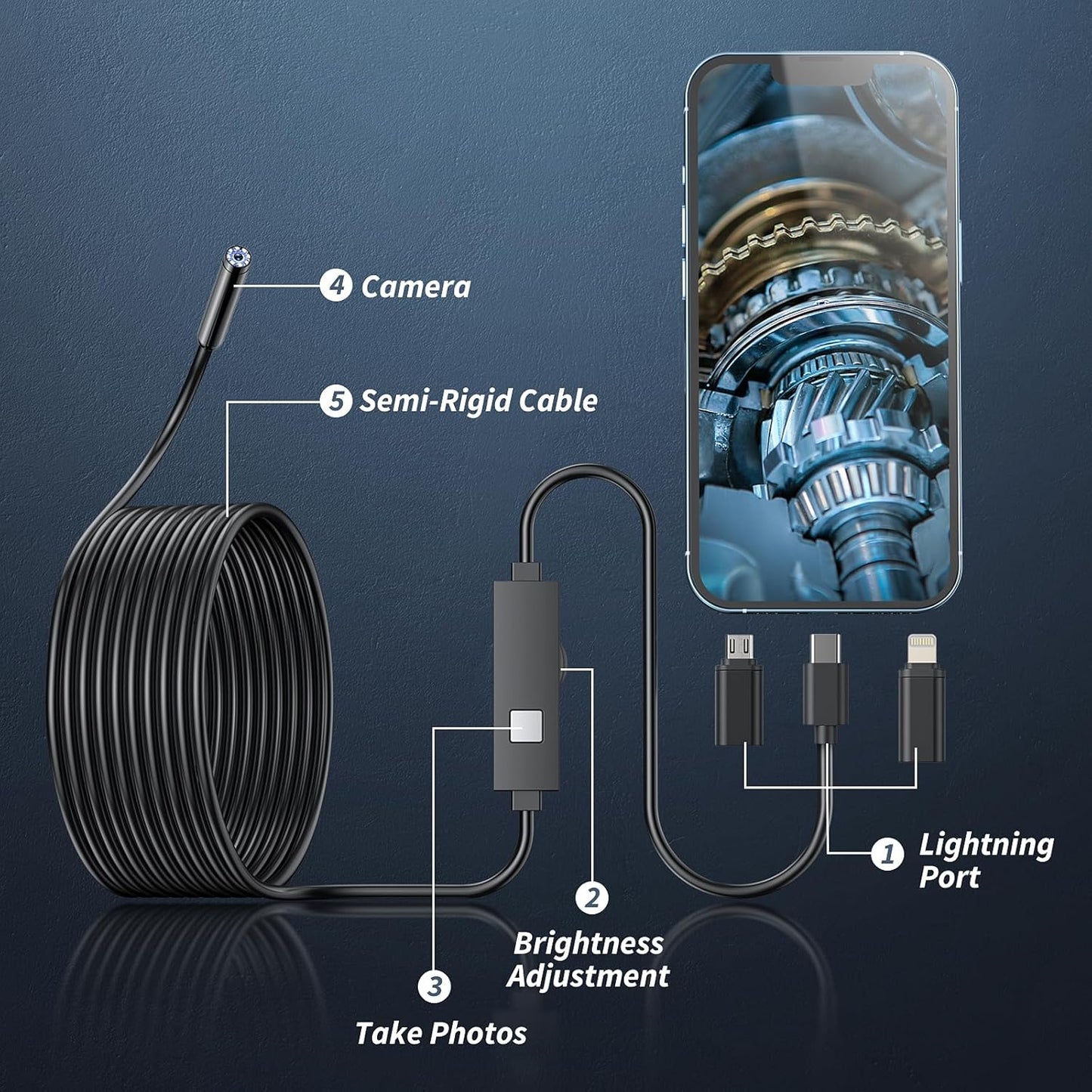 š Plug-and-Play Endoscope Camera ā Compatible with Android & iPhone & ipad for Direct Connection