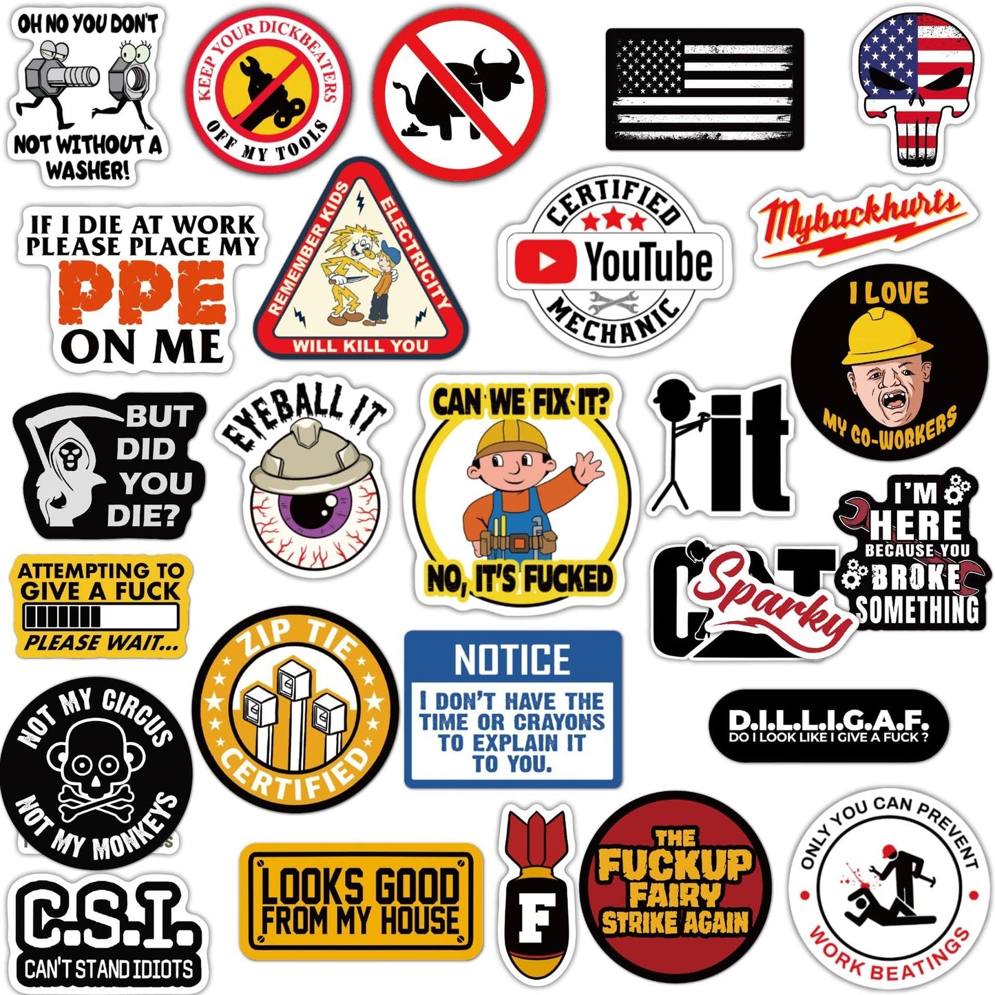🔥LAST DAY 49% OFF - 🔥150Pcs Blue Collar Funny Stickers 👷♂️