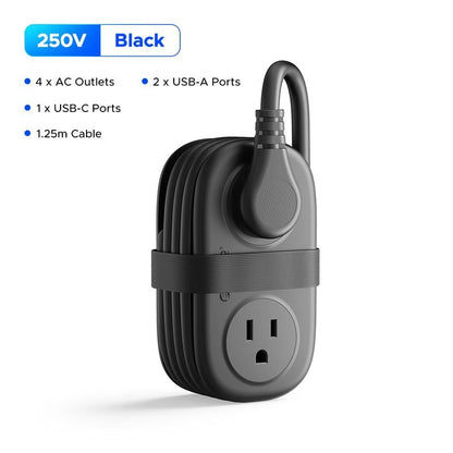 ORICO 4-Outlet Power Strip with 3 USB Ports (Including USB-C) & 4ft Cord