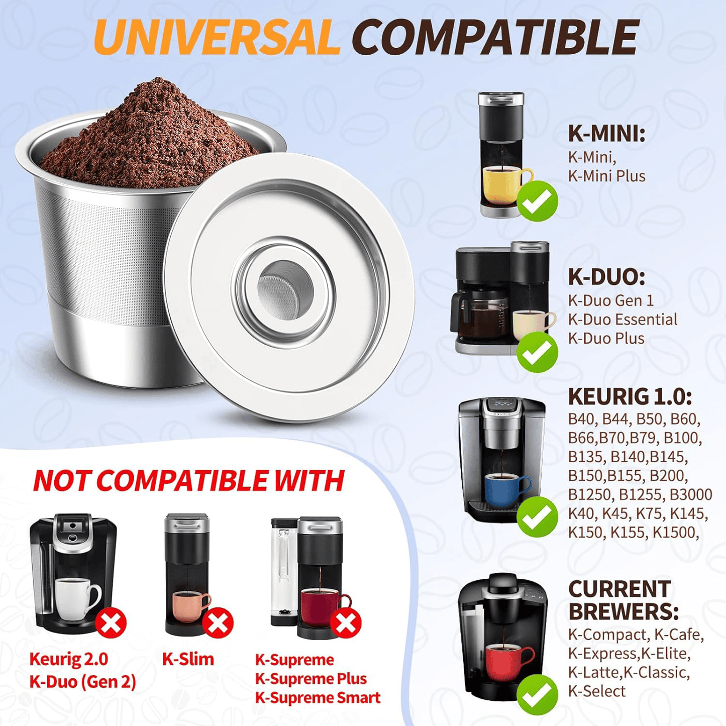 🔥Reusable K Cup for Keurig 1.0 Stainless Steel Refillable K Cups --😍