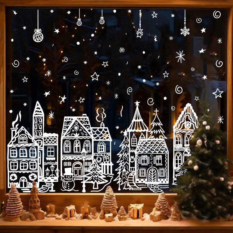 🔥LAST DAY 50% OFF - Christmas White House Window Stickers(4Pcs )