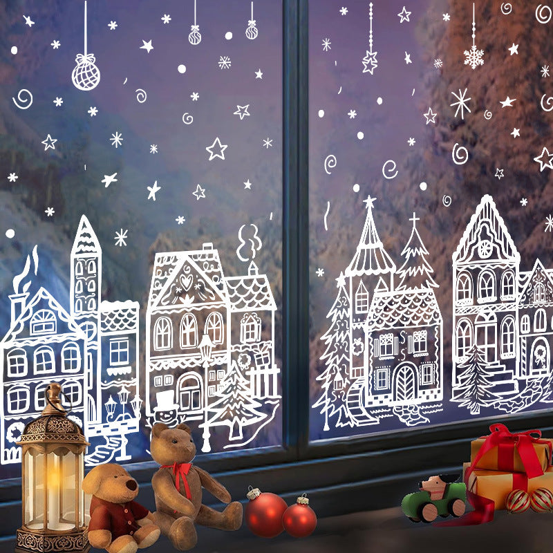 🔥LAST DAY 50% OFF - Christmas White House Window Stickers(4Pcs )