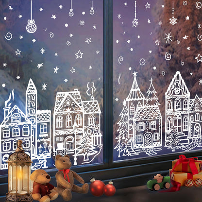 🔥LAST DAY 50% OFF - Christmas White House Window Stickers(4Pcs )