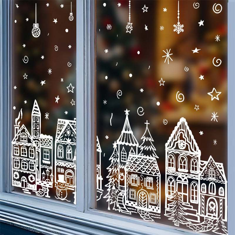 🔥LAST DAY 50% OFF - Christmas White House Window Stickers(4Pcs )