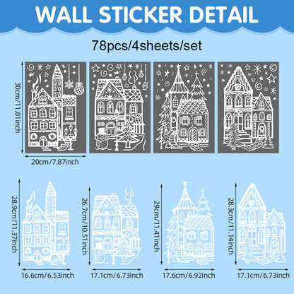 🔥LAST DAY 50% OFF - Christmas White House Window Stickers(4Pcs )