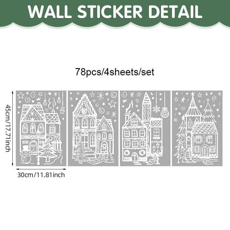 🔥LAST DAY 50% OFF - Christmas White House Window Stickers(4Pcs )