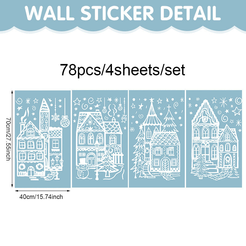 🔥LAST DAY 50% OFF - Christmas White House Window Stickers(4Pcs )