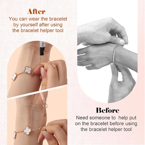 Bracelet tool suitable for use with long nails