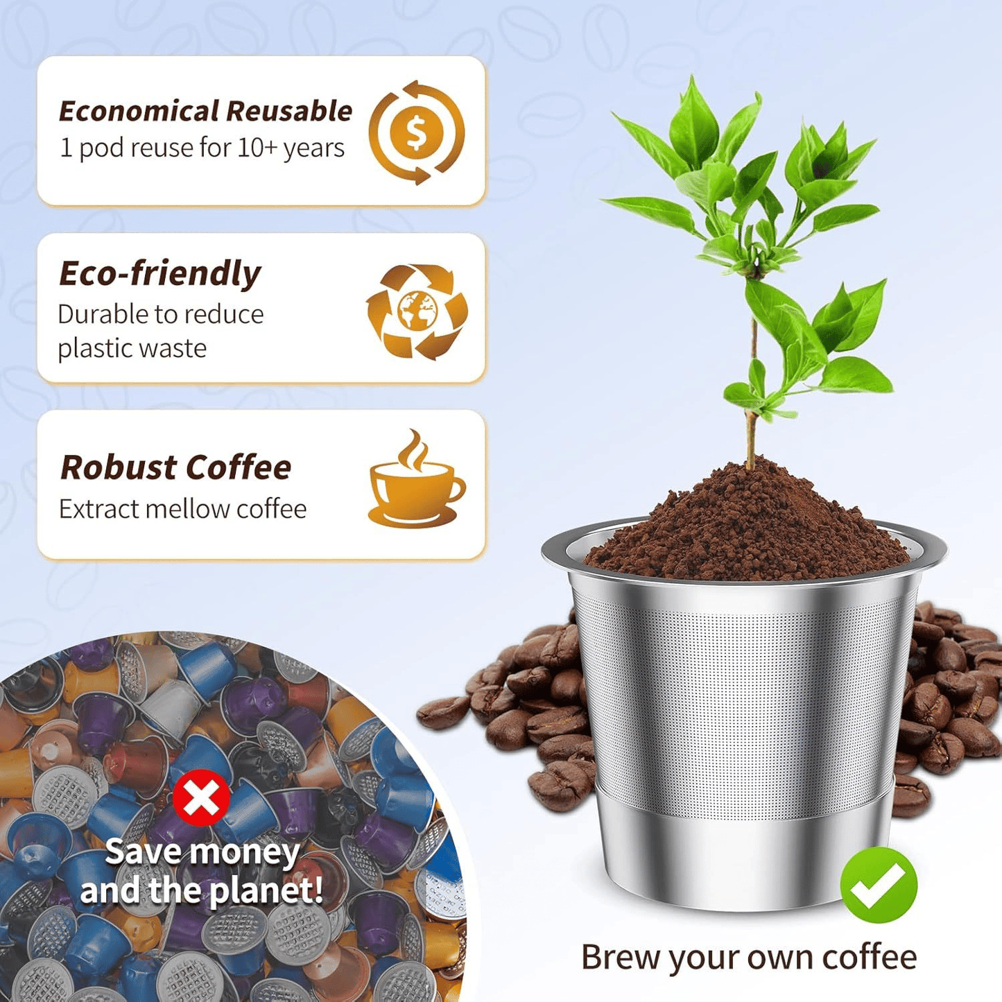 🔥Reusable K Cup for Keurig 1.0 Stainless Steel Refillable K Cups --😍