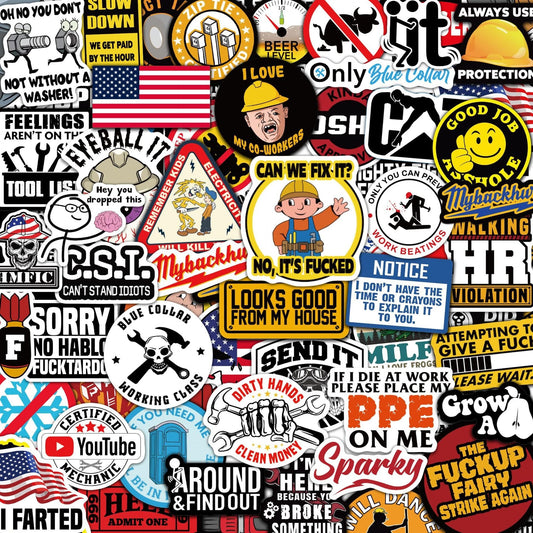 🔥LAST DAY 49% OFF - 🔥150Pcs Blue Collar Funny Stickers 👷‍♂️