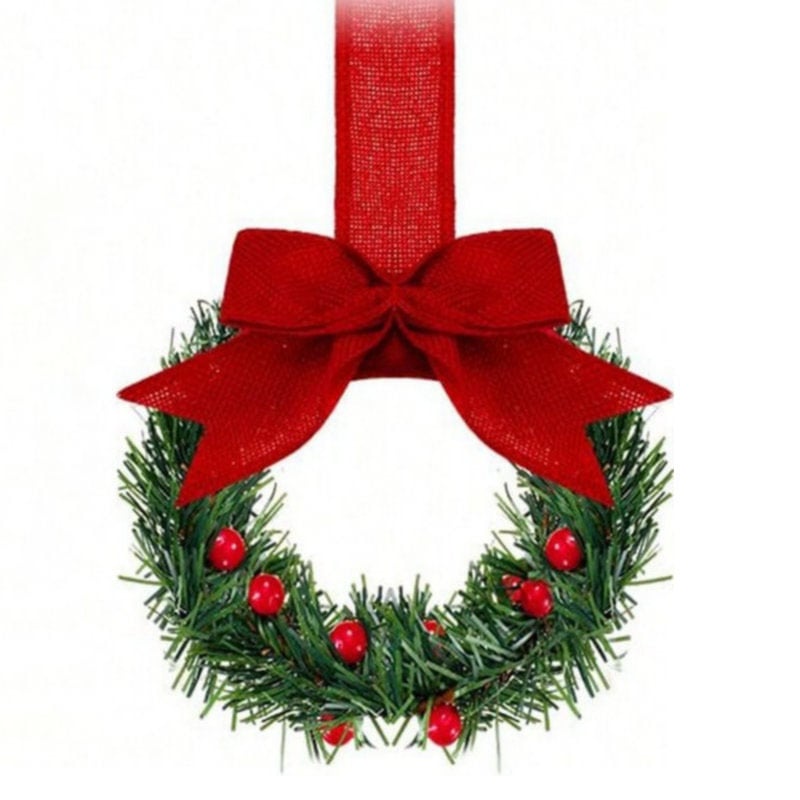Retrowavy Christmas Kitchen Cabinet Wreaths(4PCS)