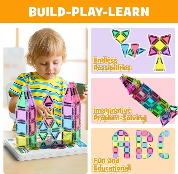 🎁Special 49% OFF—Mini Magnetic Tiles Building Blocks