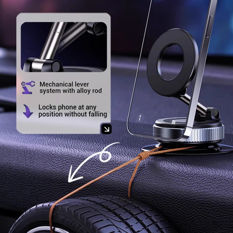 🏆Flash Sale⚡ 50K+ SOLD! Almost Gone-💥Retractable Car Phone Mount - 360° Magnetic Holder