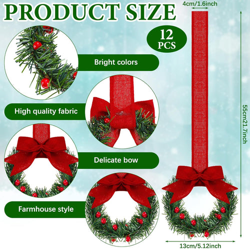 Retrowavy Christmas Kitchen Cabinet Wreaths(4PCS)