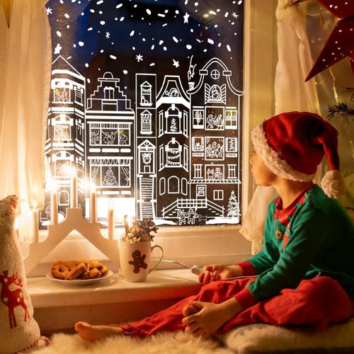 🔥LAST DAY 50% OFF - Christmas White House Window Stickers(4Pcs )