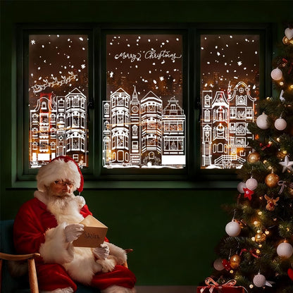 🔥LAST DAY 50% OFF - Christmas White House Window Stickers(4Pcs )