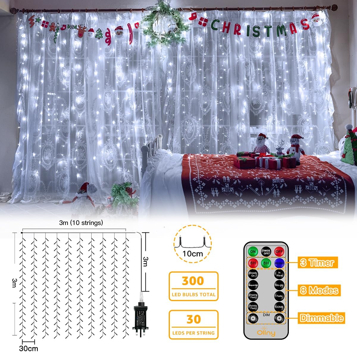 🔥LAST DAY 50% OFF - ✨Christmas Waterfall Hanging String Light