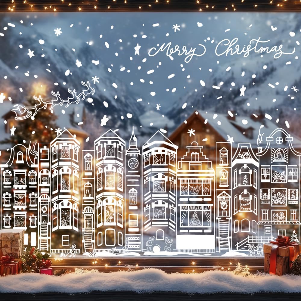 🔥LAST DAY 50% OFF - Christmas White House Window Stickers(4Pcs )