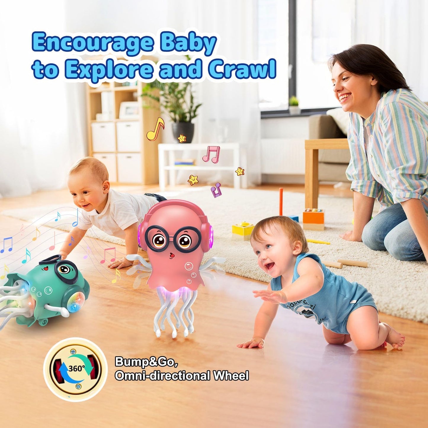 💃🌈 Dancing Jellydancer Toy – Fun Crawling Music Toy for Kids 🎶 Perfect Gift for Ages 3–8!