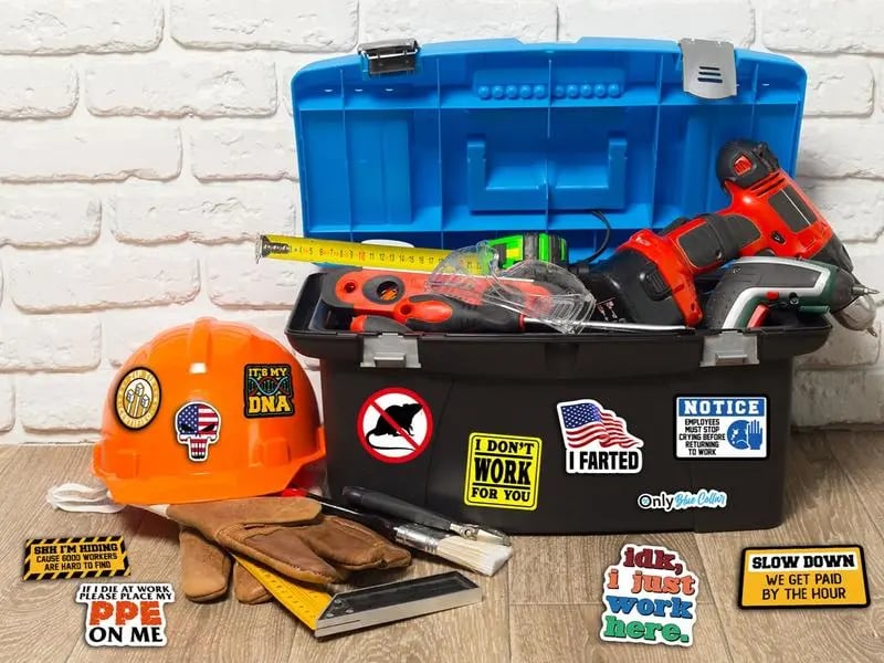 🔥LAST DAY 49% OFF - 🔥150Pcs Blue Collar Funny Stickers 👷‍♂️