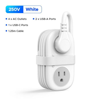 ORICO 4-Outlet Power Strip with 3 USB Ports (Including USB-C) & 4ft Cord
