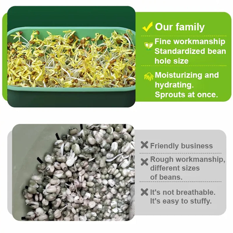 Stackable Bean Sprout Growing Box - Multi-layer Design, Perfect for Home Cultivation, Healthy Green Living!