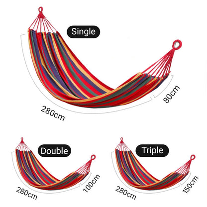 Reinforced & Multi-Person Striped Hammock